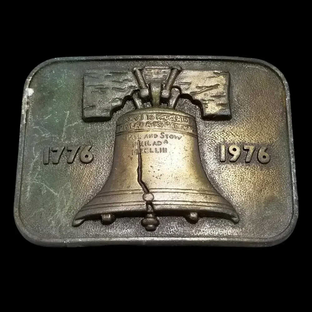Vintage Belt Buckle‎ 1976 Brass Liberty Bell Philadelphia Pennsylvania USA